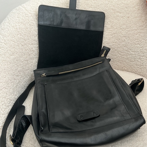 The Old Angler Black Smooth Italian Leather Backpack EUC Like New - Picture 13 of 16